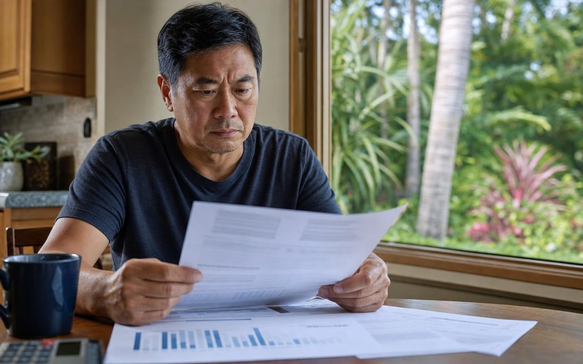 Hawaiian Electric Solar Credits: Why Your Island and Export Timing Matter Homeowner reviewing utility and solar production records